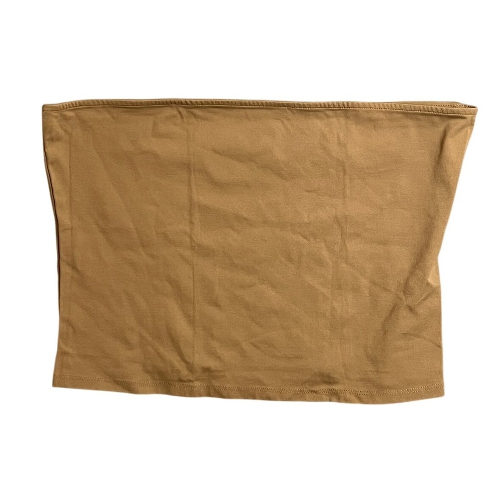 Open Edit Women's Brown Tube Top Size‎ Large Minimalist Strapless Stretch